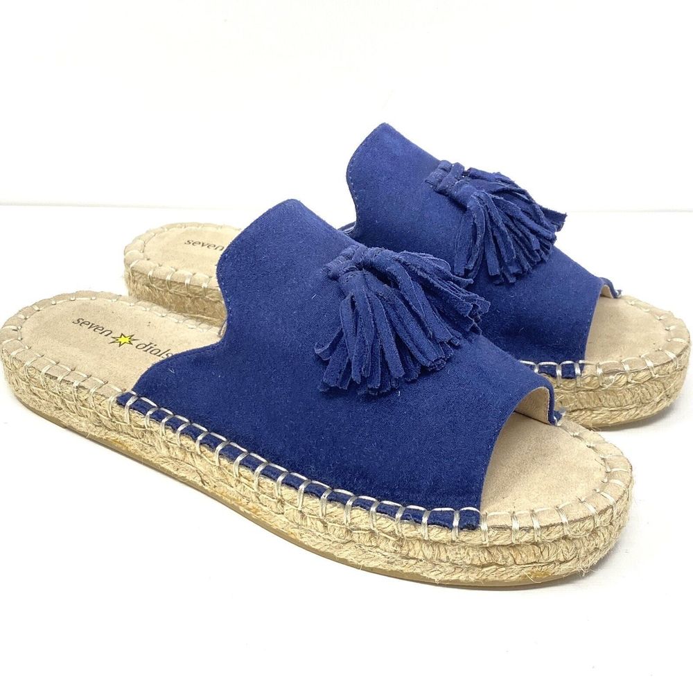 NEW Seven Dials Wendelle Suede 8 Tassel Slides ESPADRILLE Sandals OPEN TOE